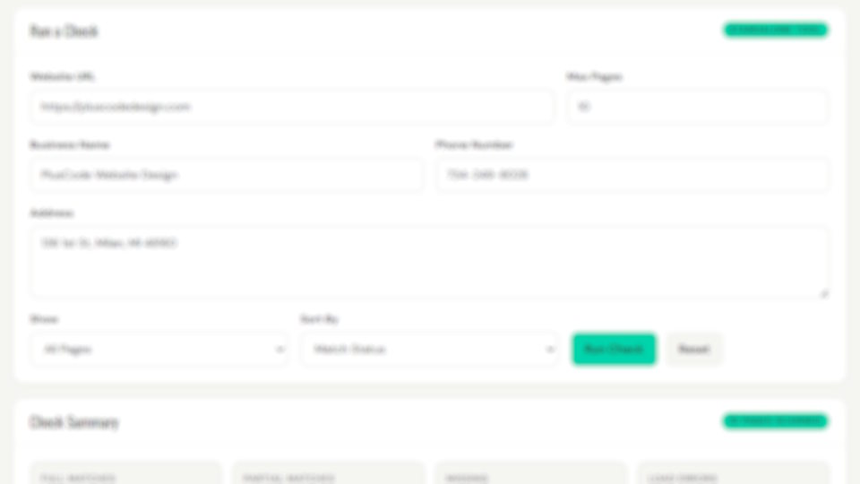 NAP Consistency Checker